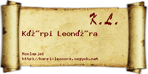 Kárpi Leonóra névjegykártya